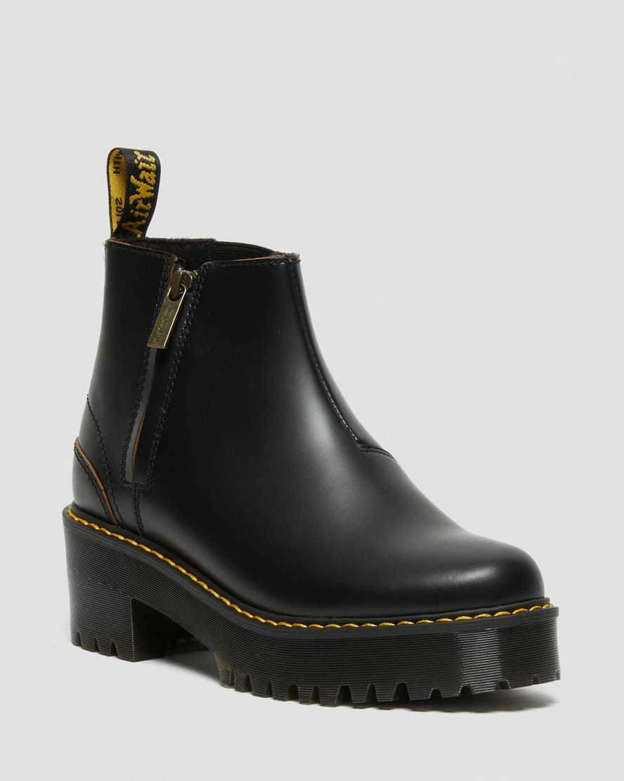 black dr martens rometty ii vintage smooth womens chelsea boots
