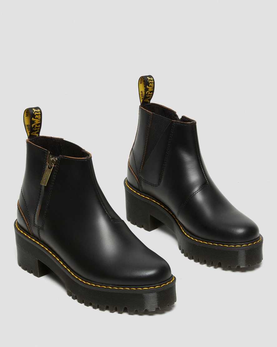 black dr martens rometty ii vintage smooth womens chelsea boots