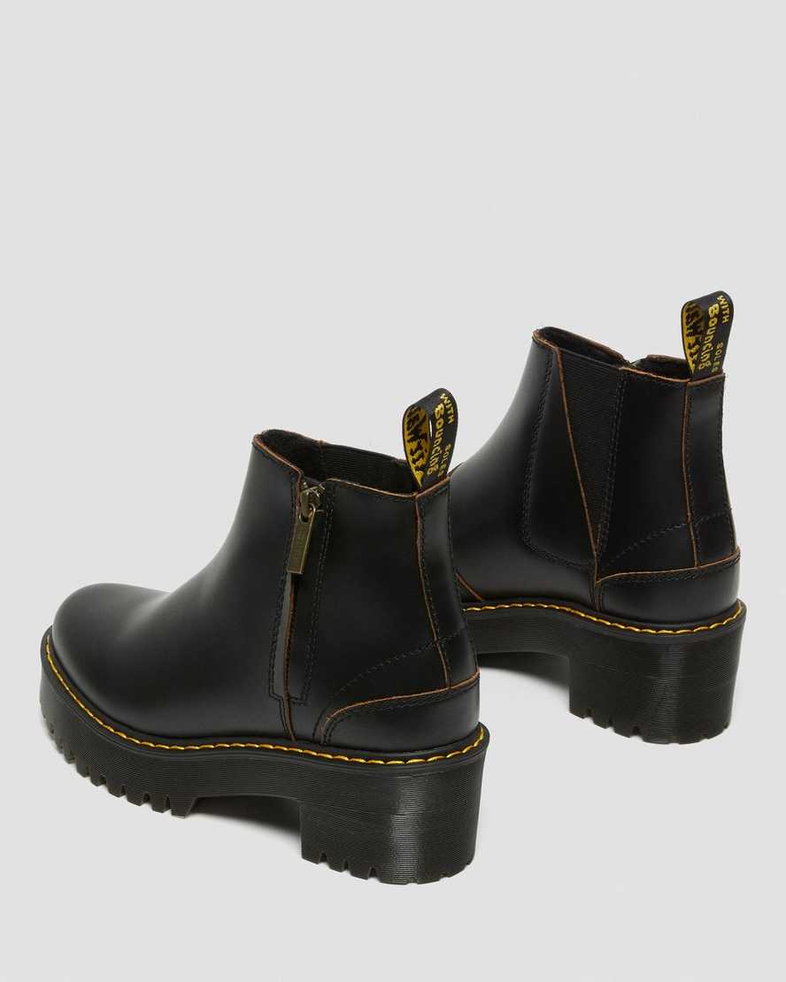 black dr martens rometty ii vintage smooth womens chelsea boots