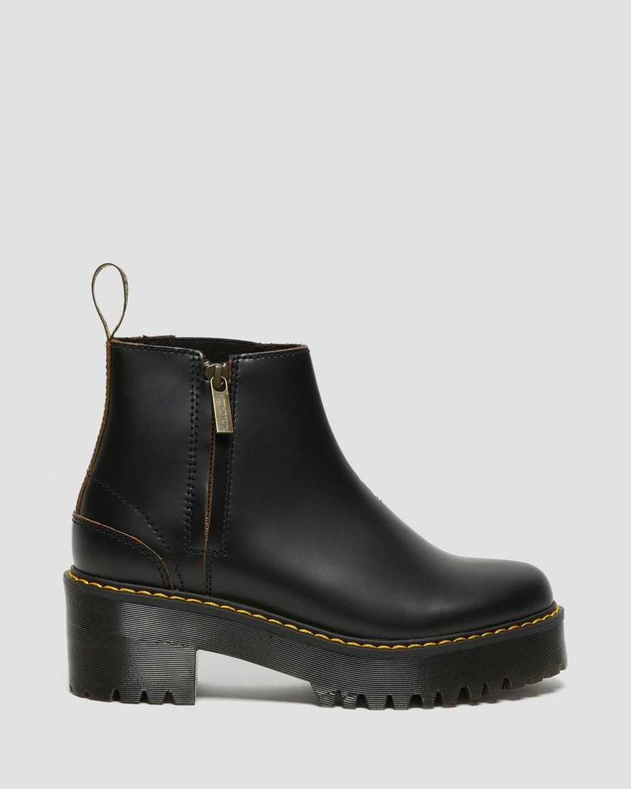 black dr martens rometty ii vintage smooth womens chelsea boots