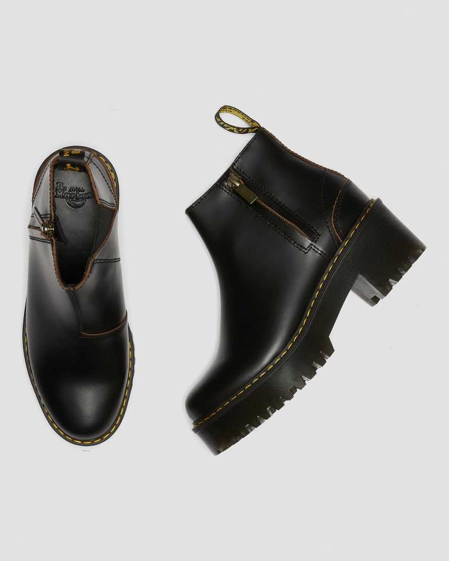 black dr martens rometty ii vintage smooth womens chelsea boots