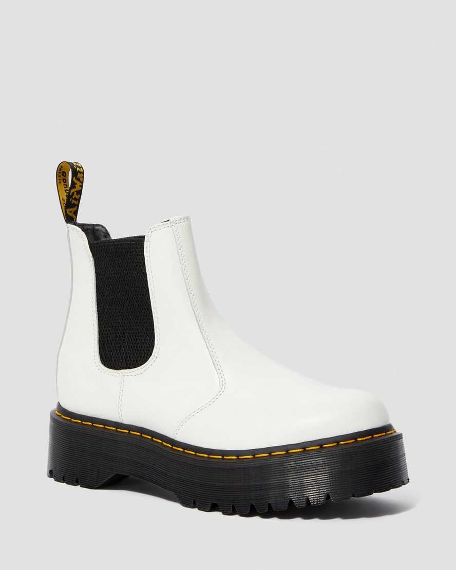white dr martens 2976 smooth platform womens chelsea boots