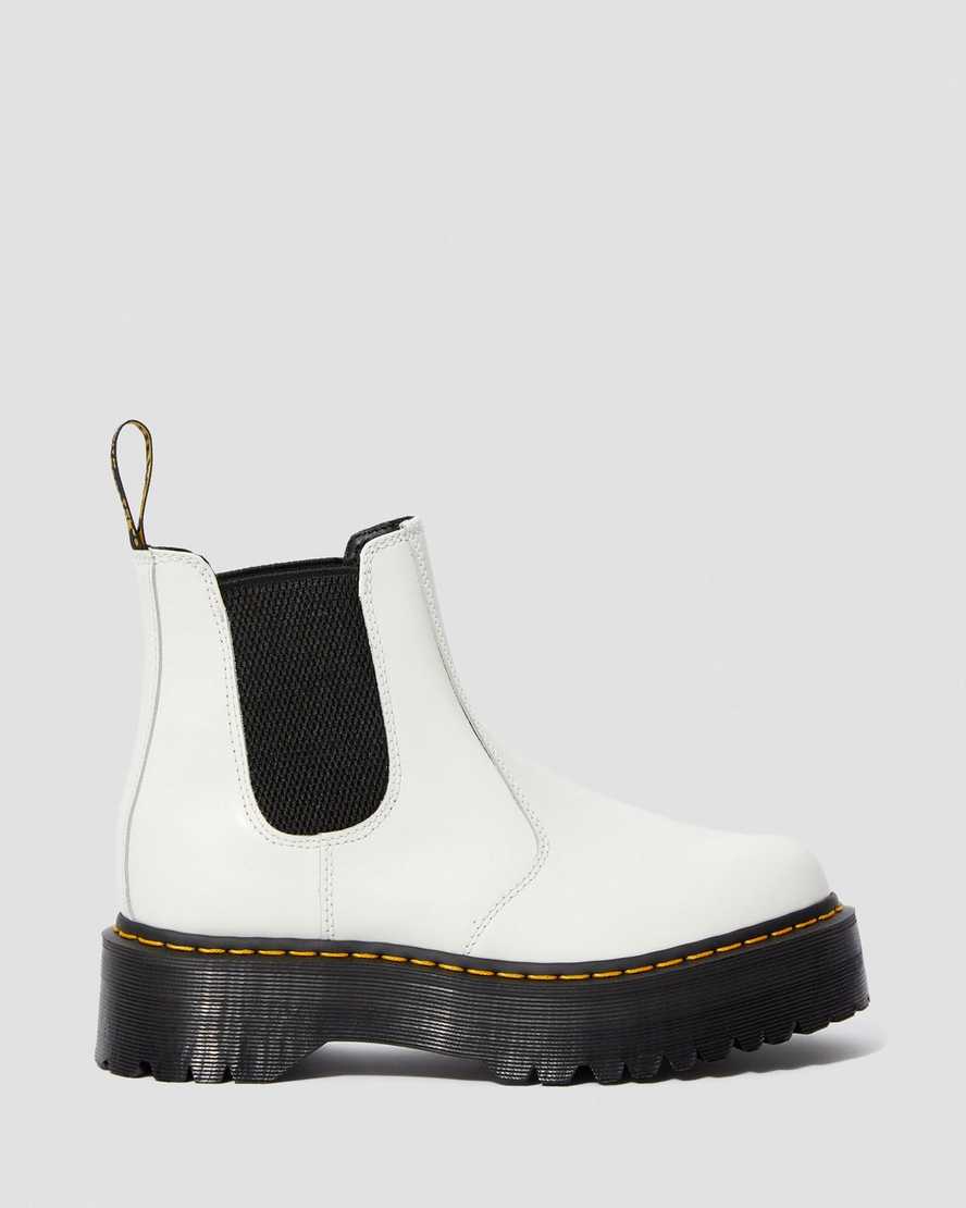 white dr martens 2976 smooth platform womens chelsea boots