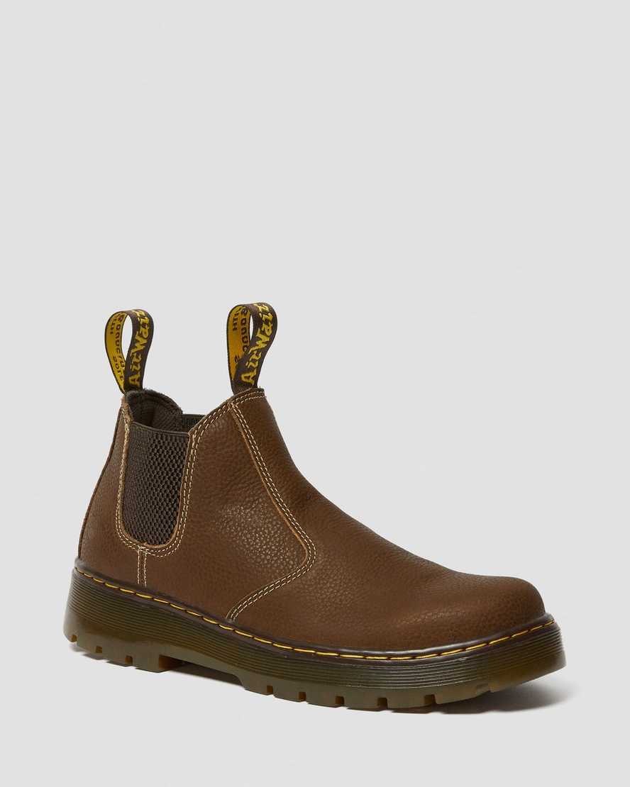 brown dr martens hardie work womens chelsea boots