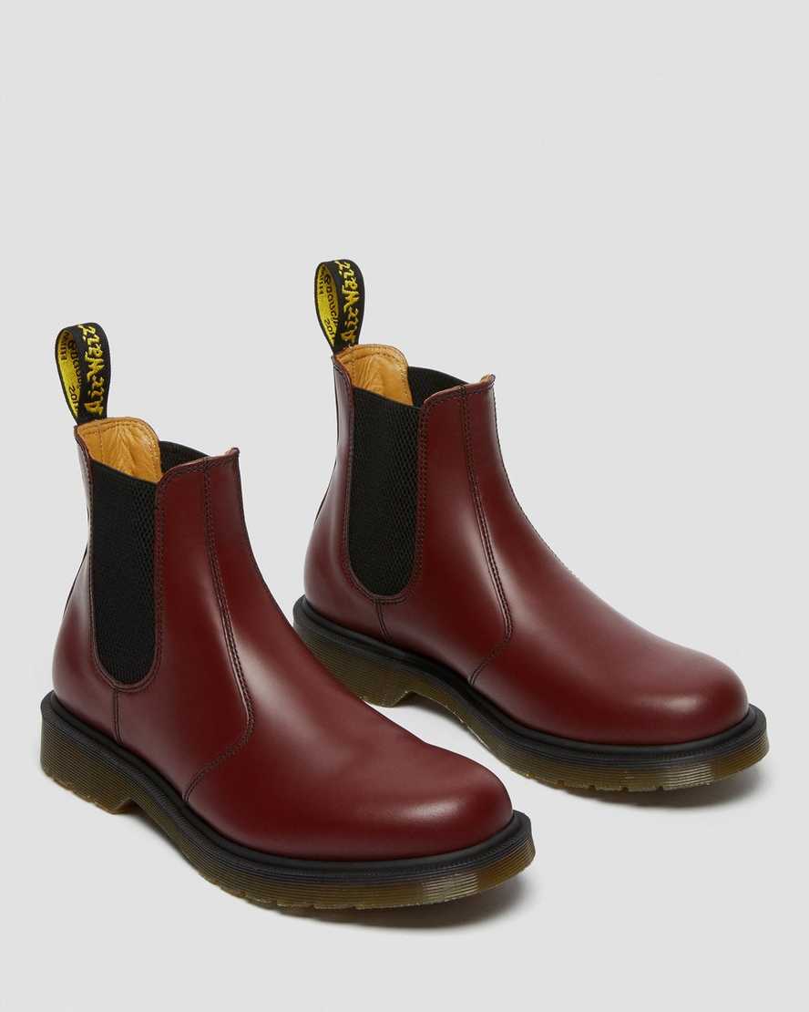 red dr martens 2976 smooth womens chelsea boots