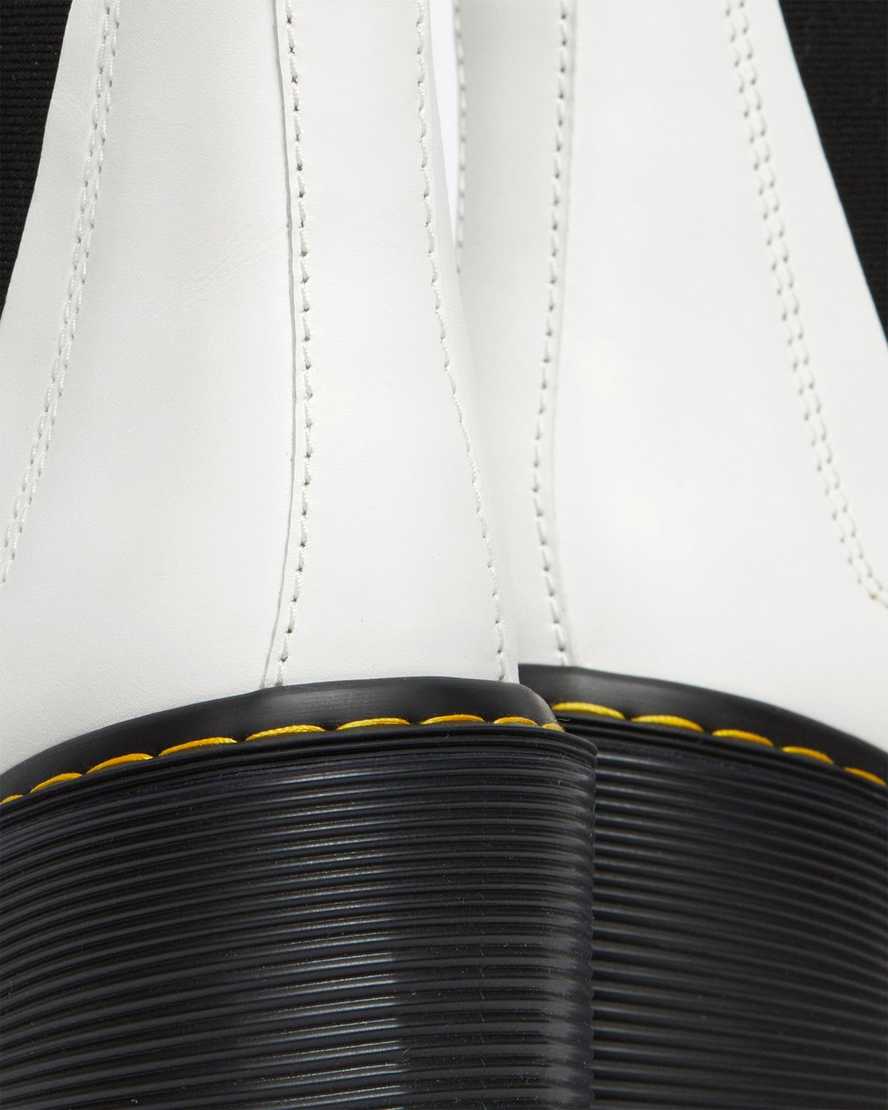 white dr martens spence flared heel womens chelsea boots