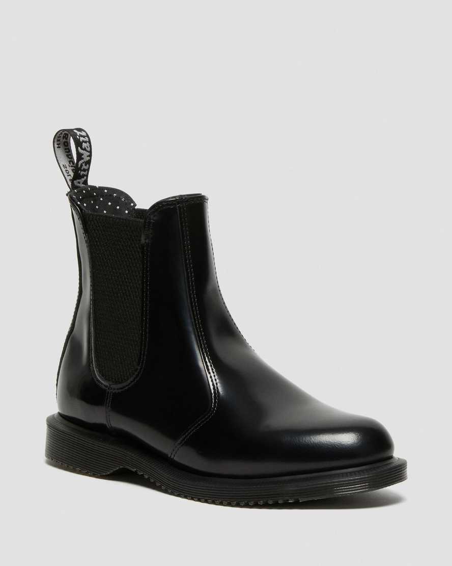 black dr martens flora smooth womens chelsea boots