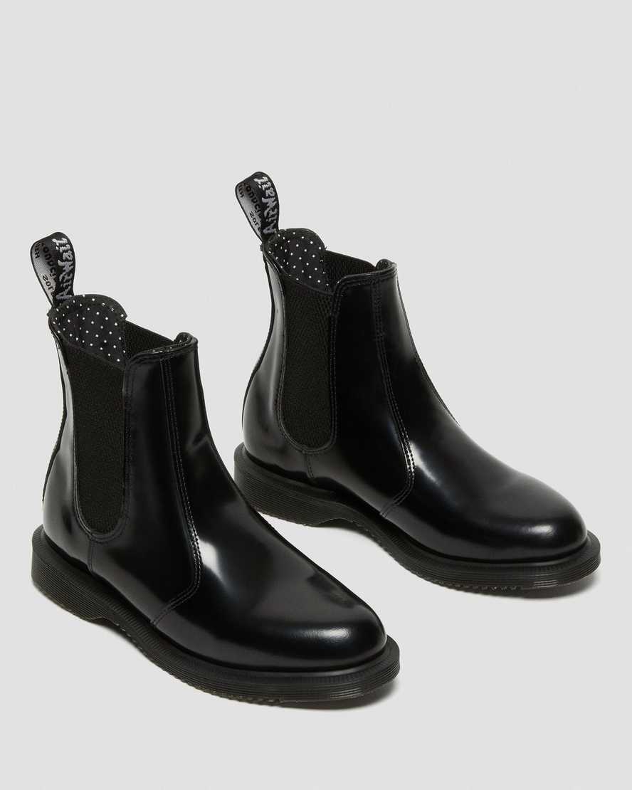 black dr martens flora smooth womens chelsea boots