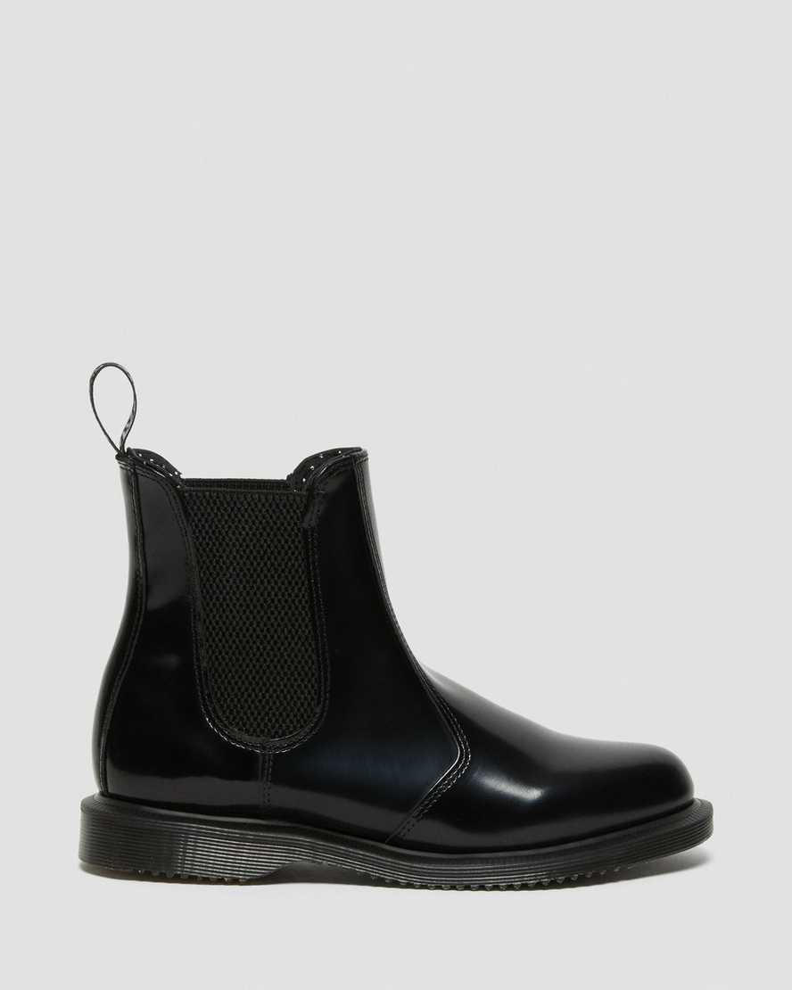 black dr martens flora smooth womens chelsea boots