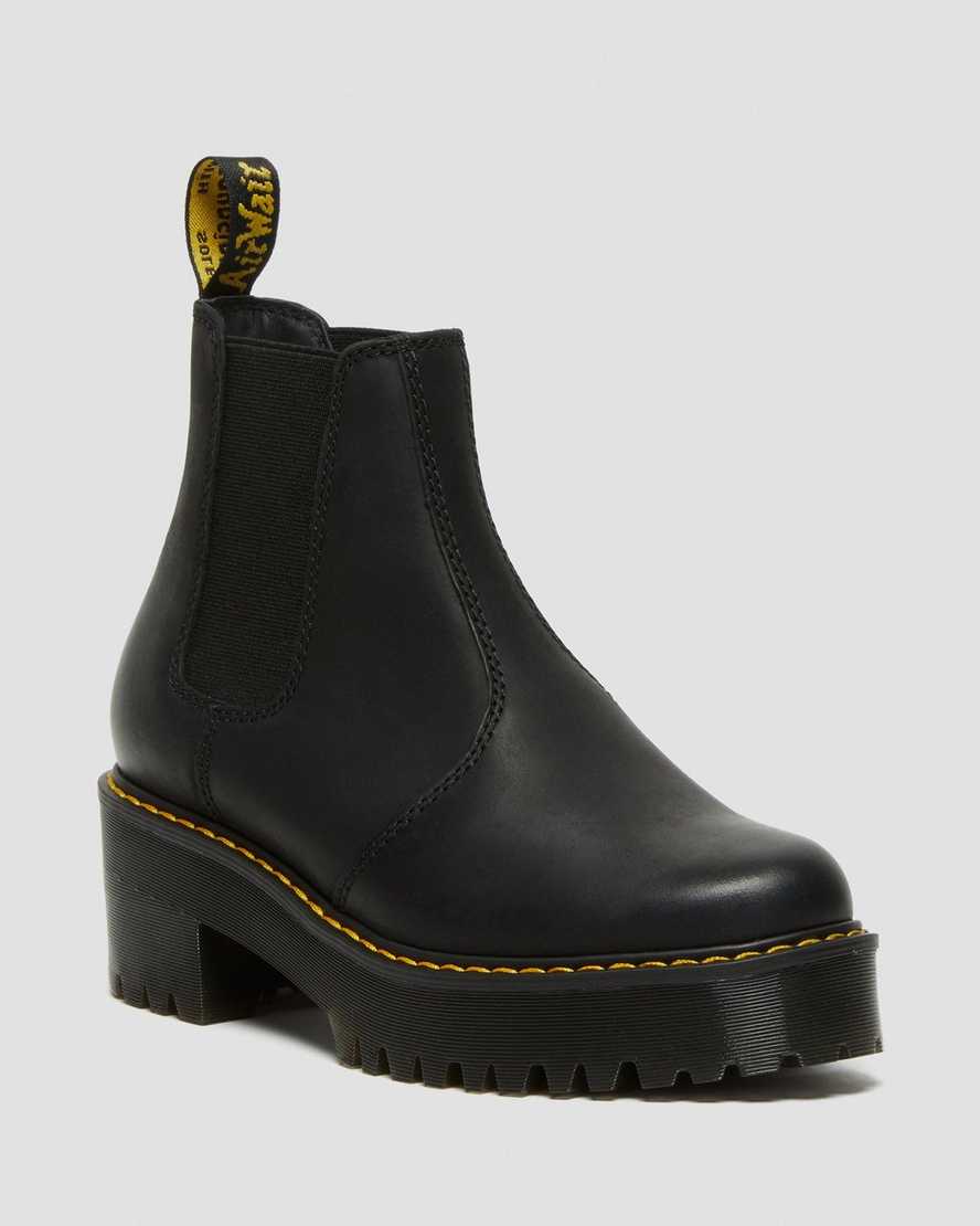 black dr martens rometty platform womens chelsea boots