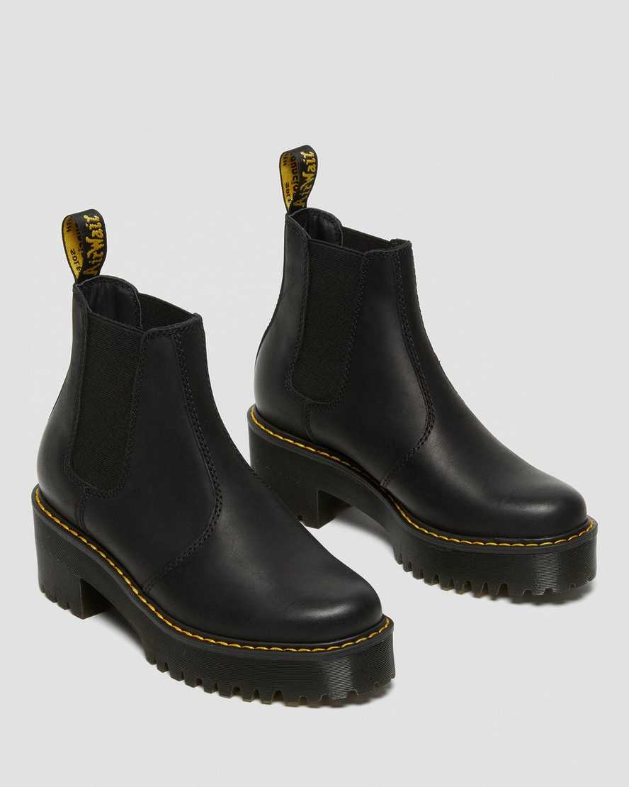 black dr martens rometty platform womens chelsea boots