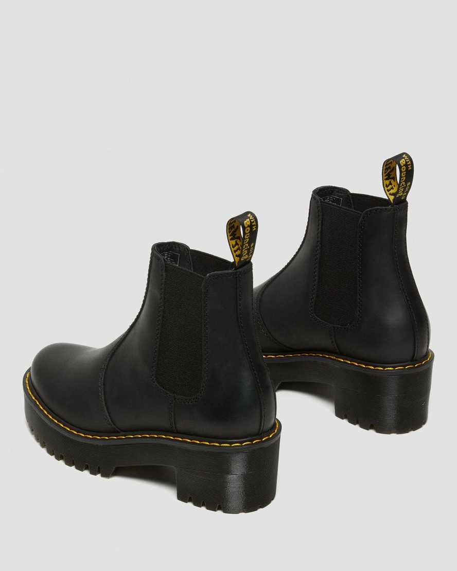 black dr martens rometty platform womens chelsea boots