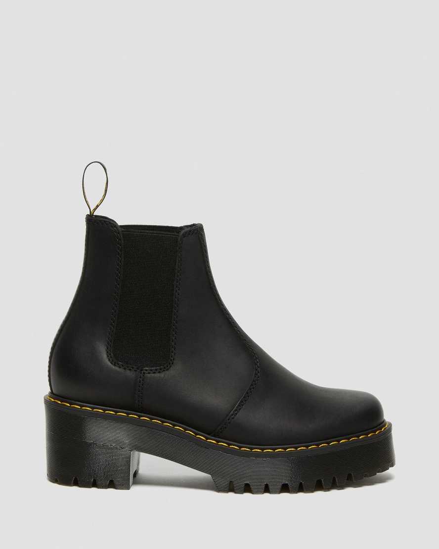black dr martens rometty platform womens chelsea boots