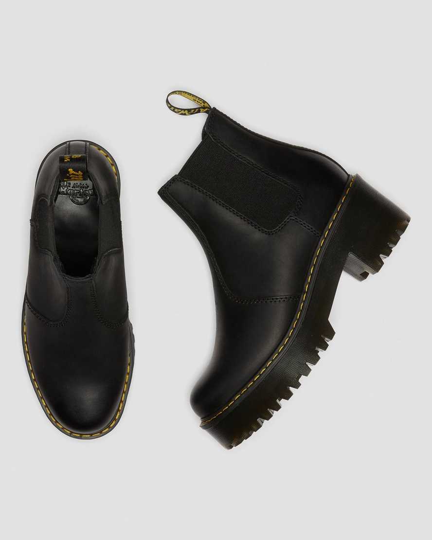 black dr martens rometty platform womens chelsea boots