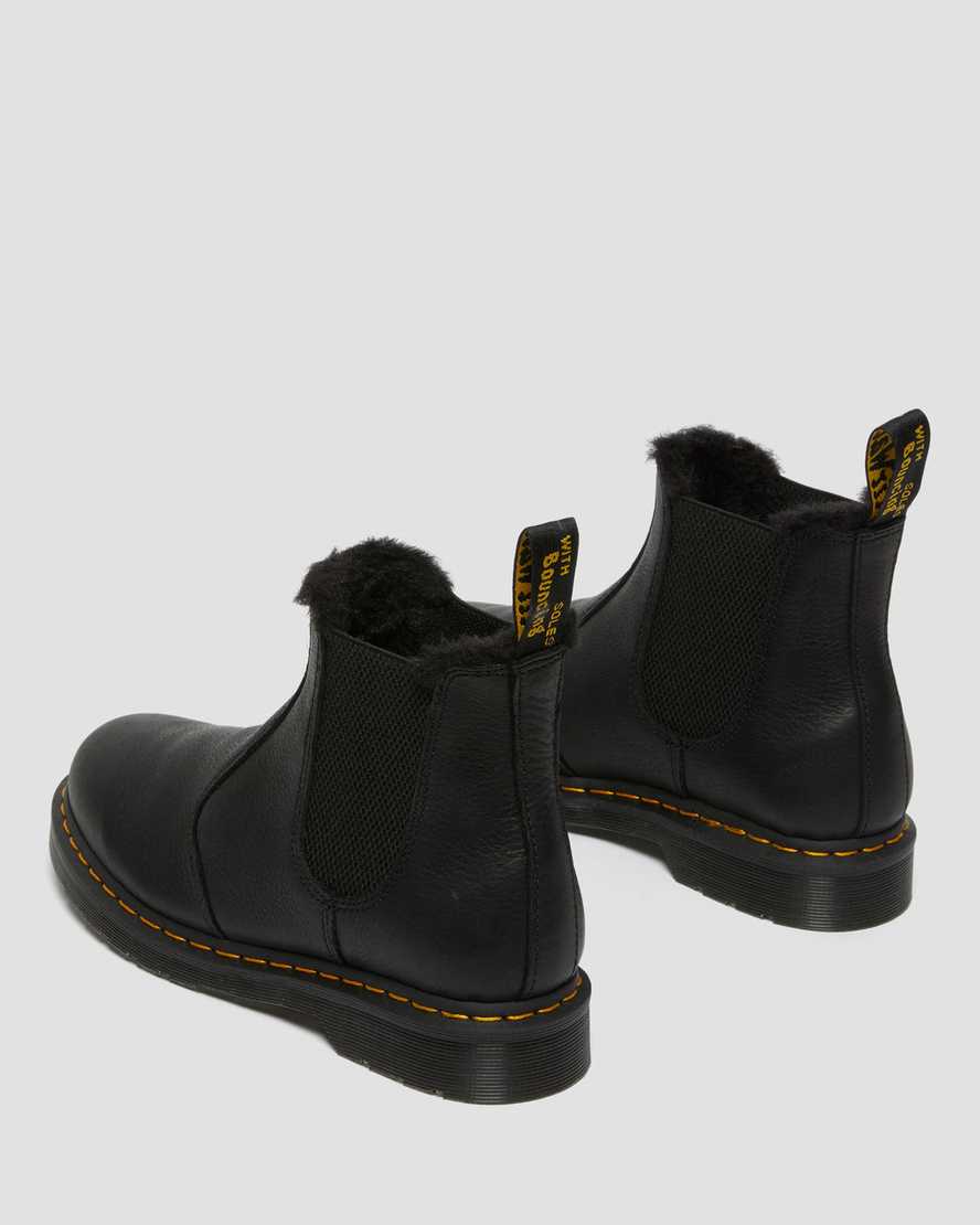 black dr martens 2976 faux fur lined womens chelsea boots