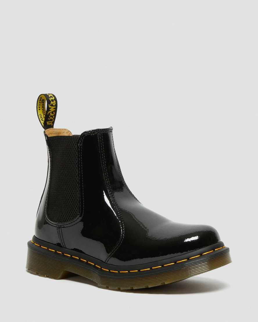 black dr martens 2976 patent womens chelsea boots