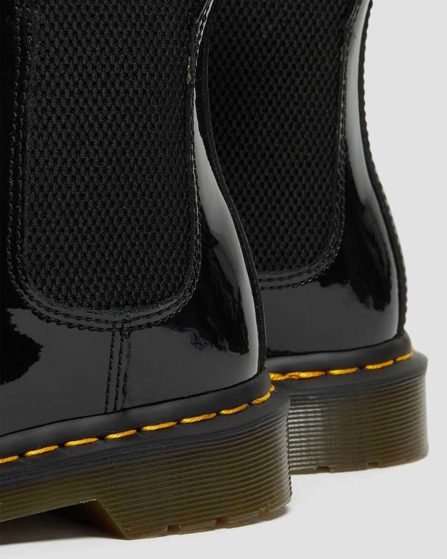 black dr martens 2976 patent womens chelsea boots