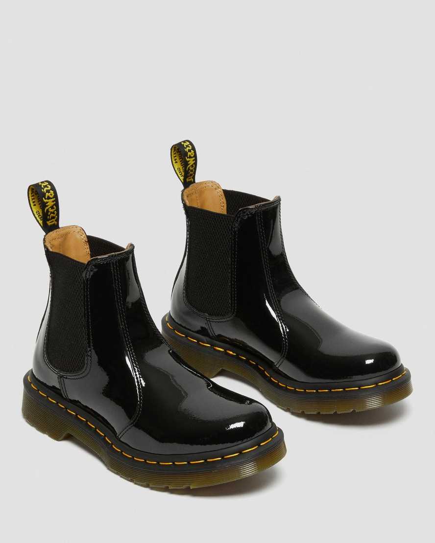 black dr martens 2976 patent womens chelsea boots