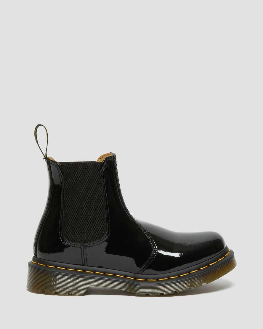 black dr martens 2976 patent womens chelsea boots
