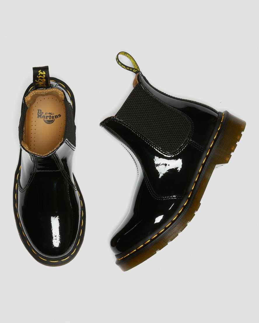 black dr martens 2976 patent womens chelsea boots