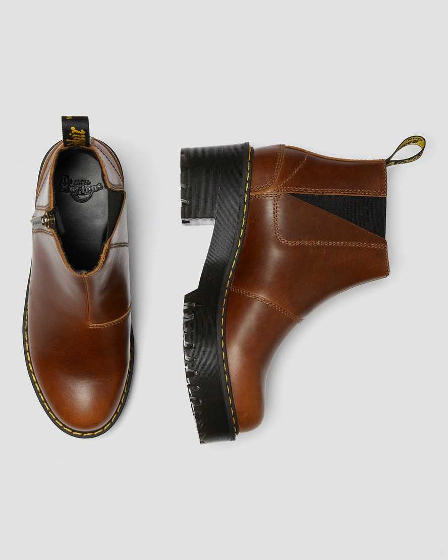 brown dr martens rometty ii womens chelsea boots