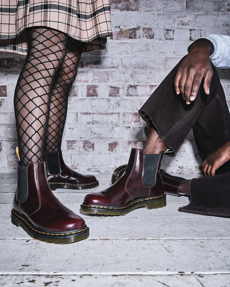 red dr martens 2976 womens chelsea boots