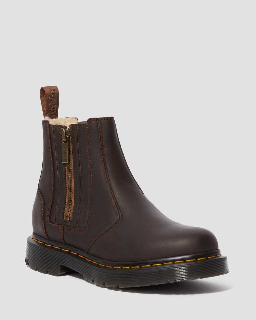 brown dr martens 2976 dms wintergrip zip womens chelsea boots