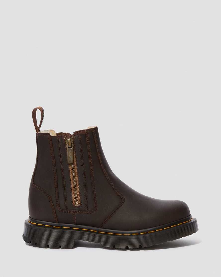 brown dr martens 2976 dms wintergrip zip womens chelsea boots