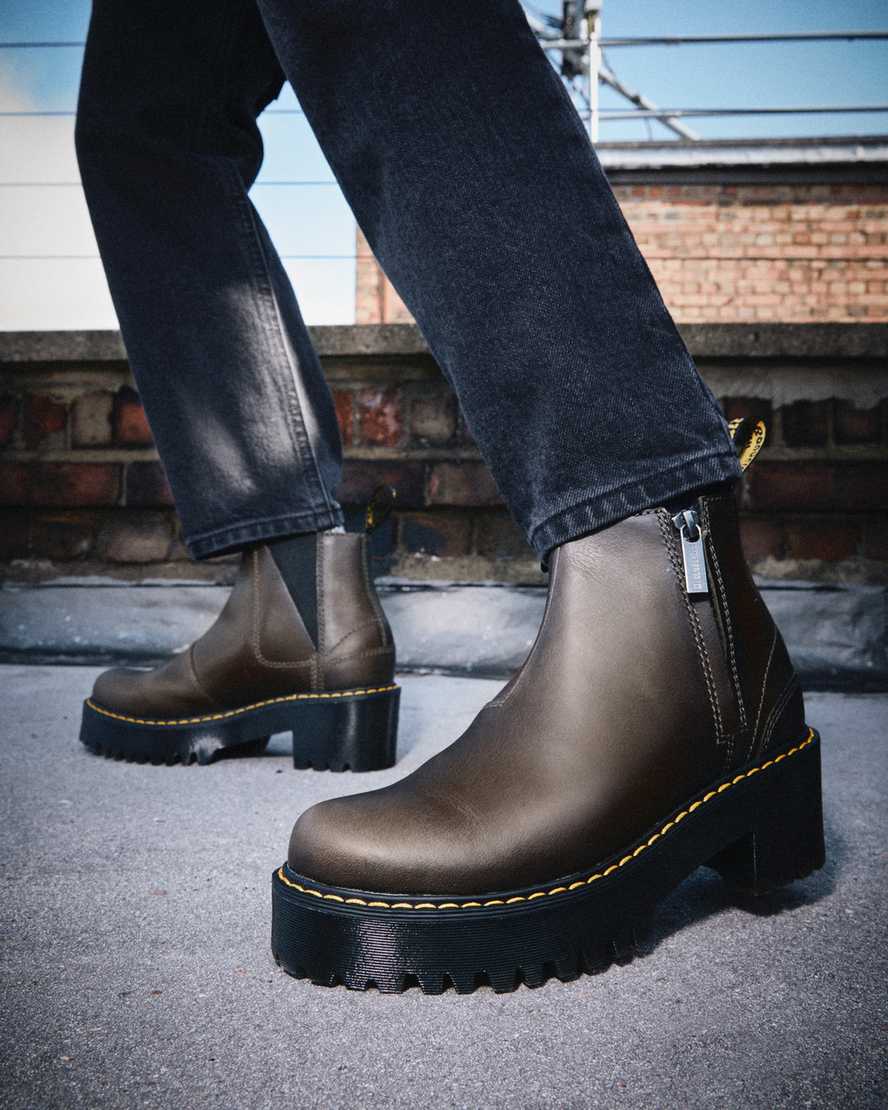 brown dr martens rometty womens chelsea boots