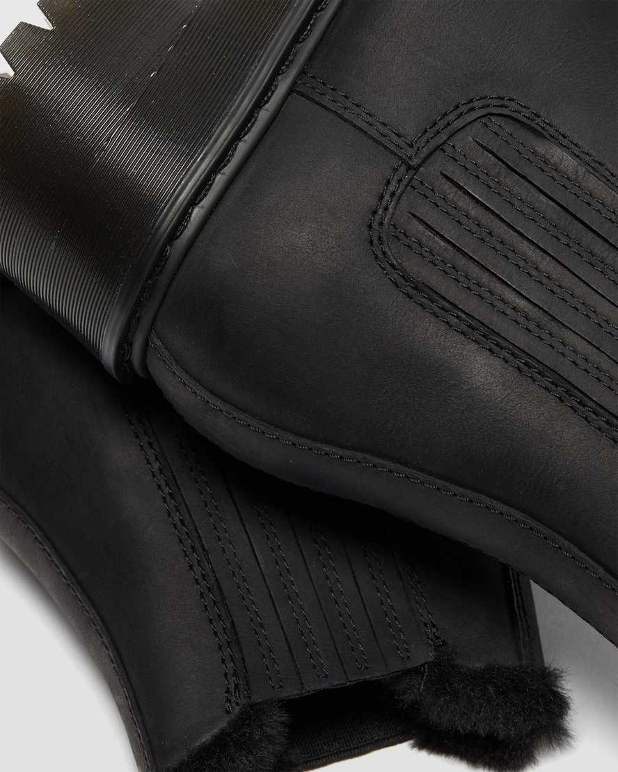 black dr martens rometty faux fur womens chelsea boots