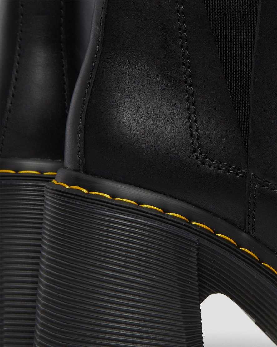 black dr martens spence flared heel womens chelsea boots