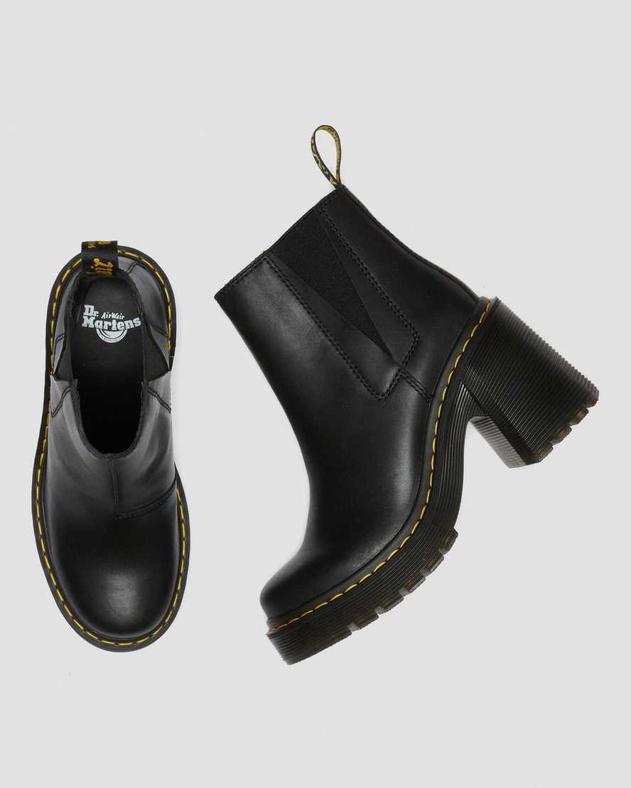 black dr martens spence flared heel womens chelsea boots