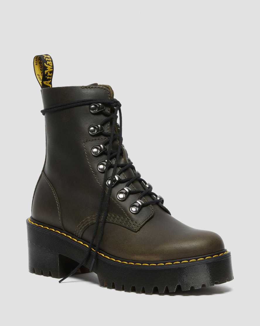 brown dr martens leona womens heeled boots