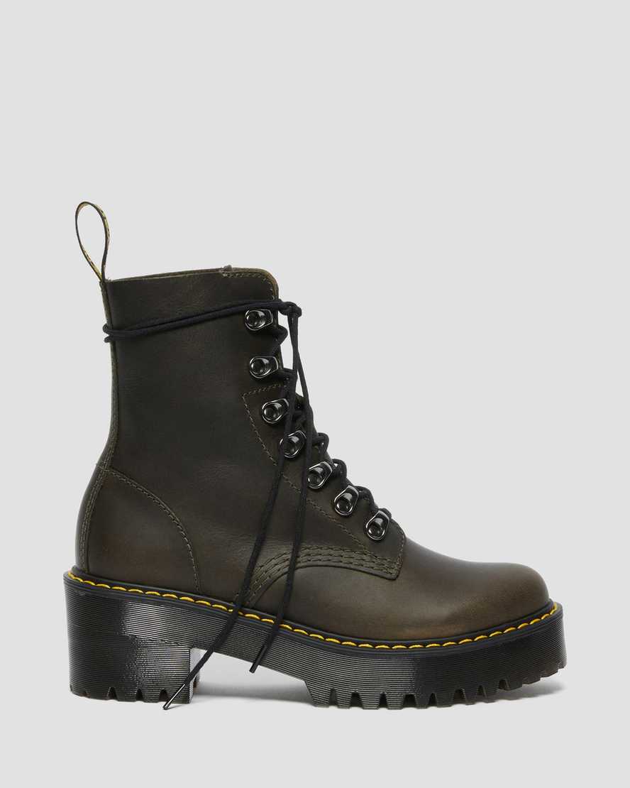 brown dr martens leona womens heeled boots
