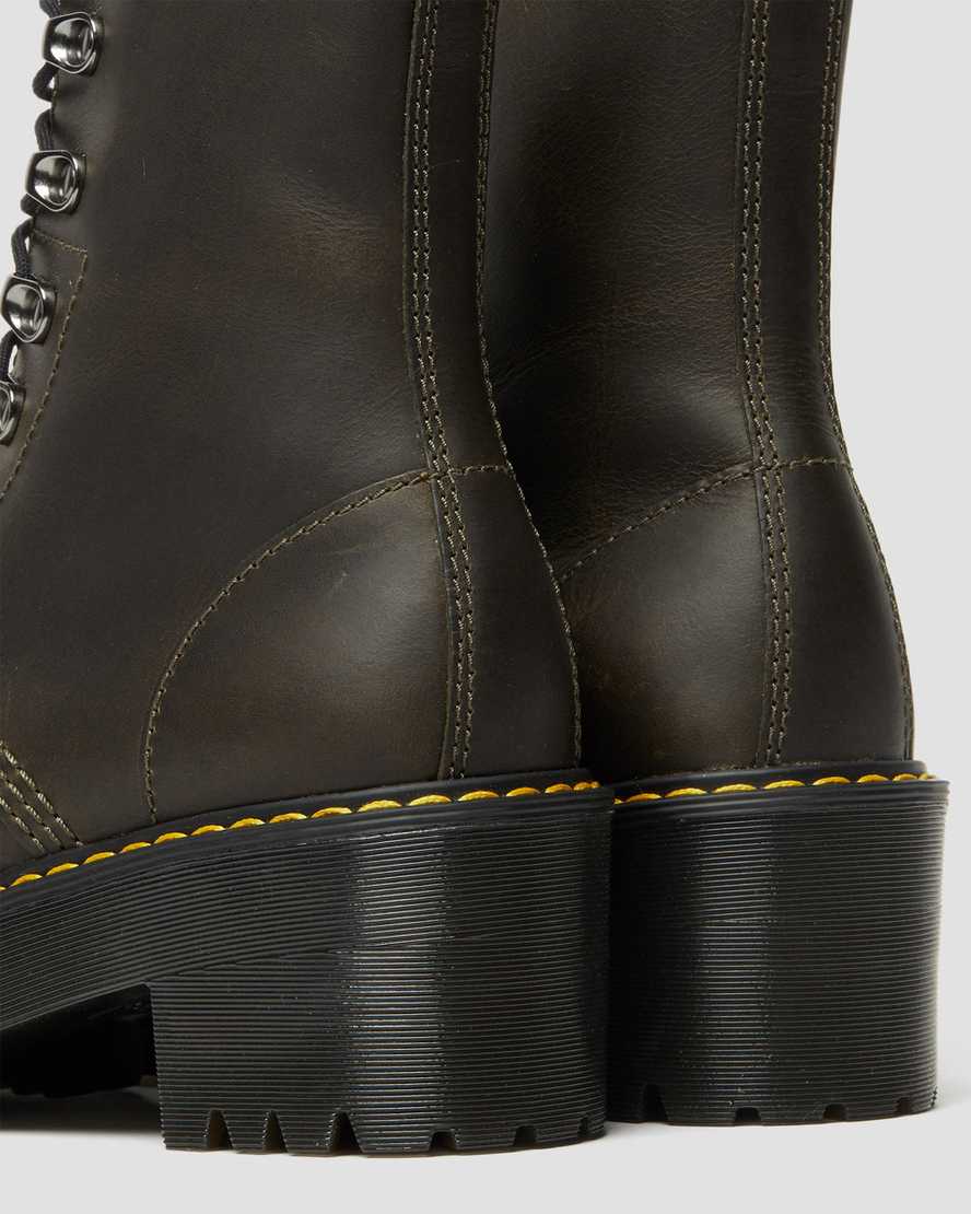brown dr martens leona womens heeled boots