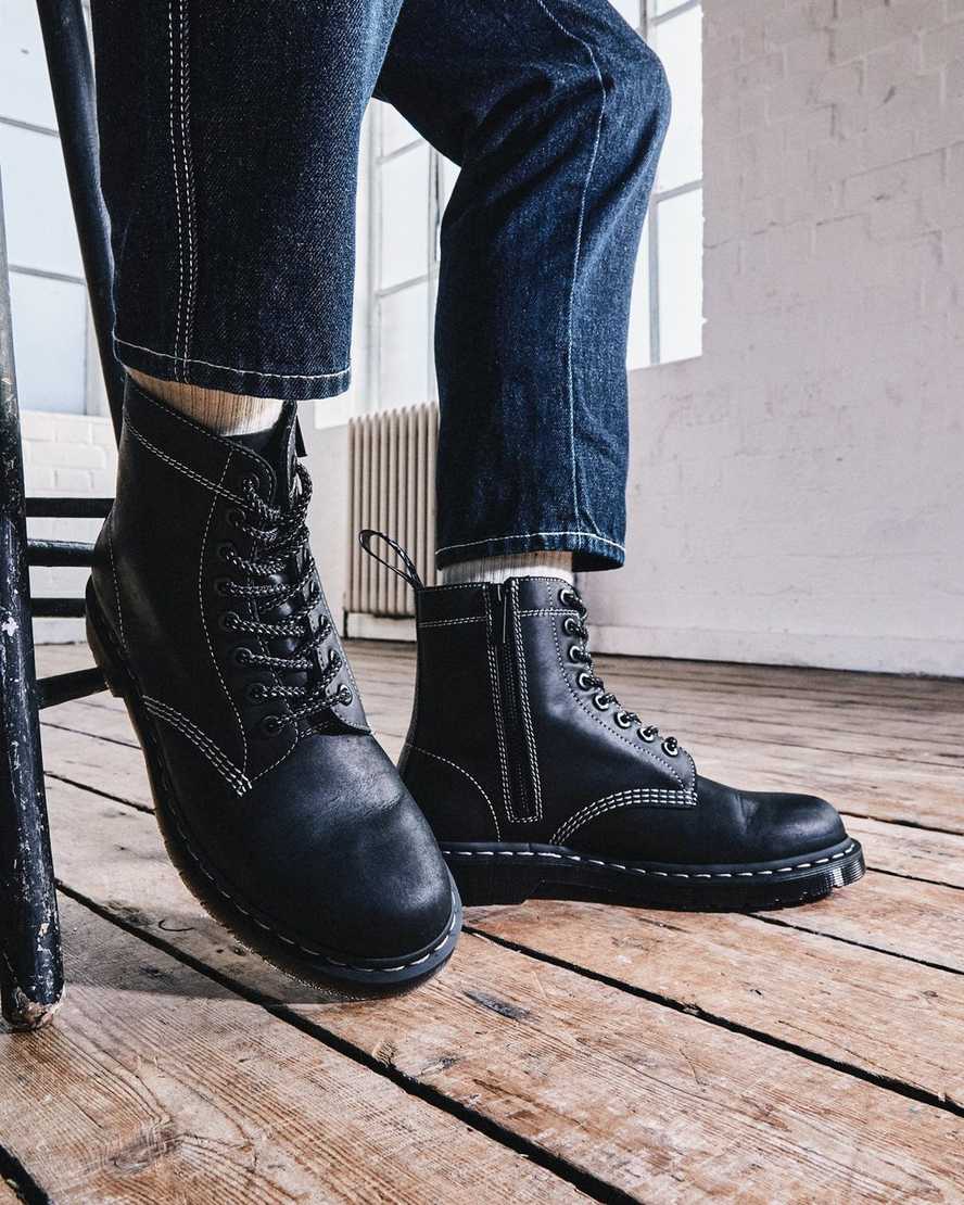 black dr martens 1460 pascal zip womens lace up boots