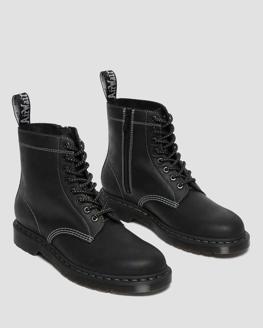 black dr martens 1460 pascal zip womens lace up boots