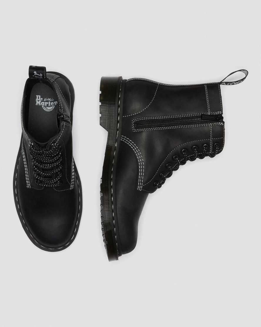 black dr martens 1460 pascal zip womens lace up boots