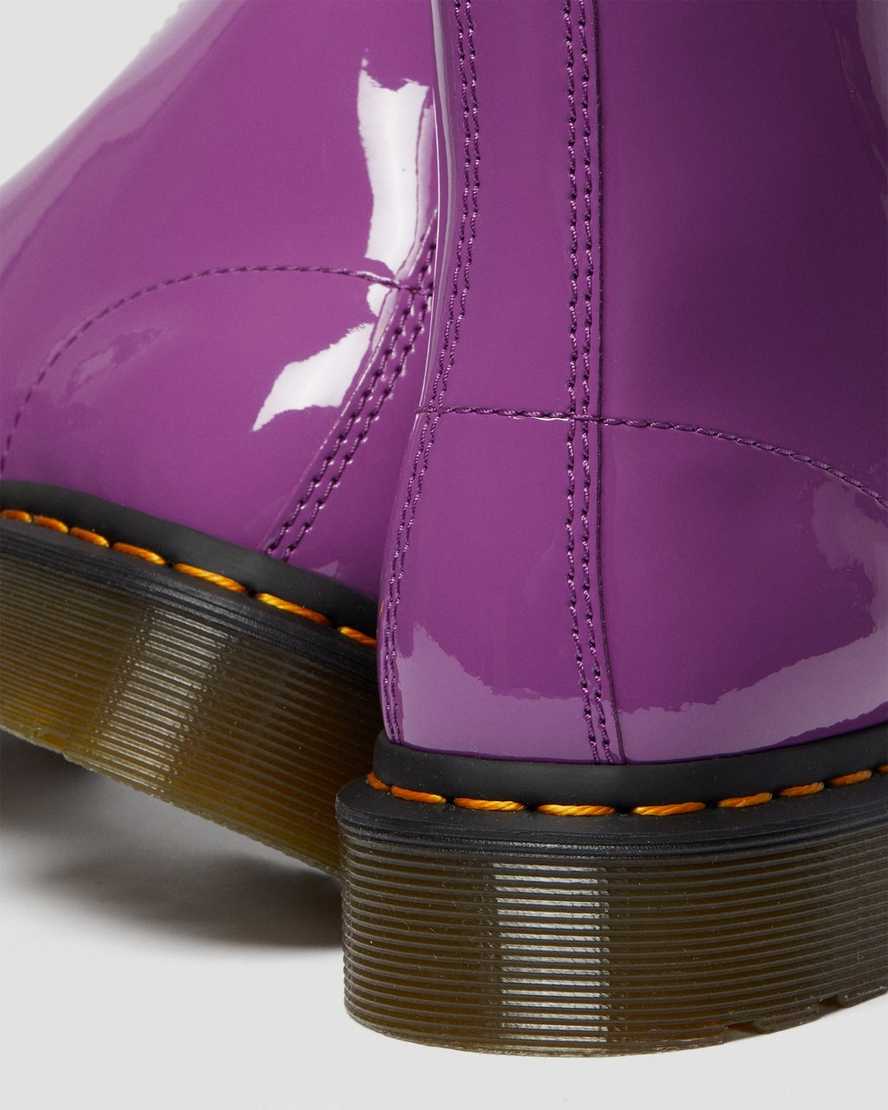 purple dr martens 1460 patent womens lace up boots