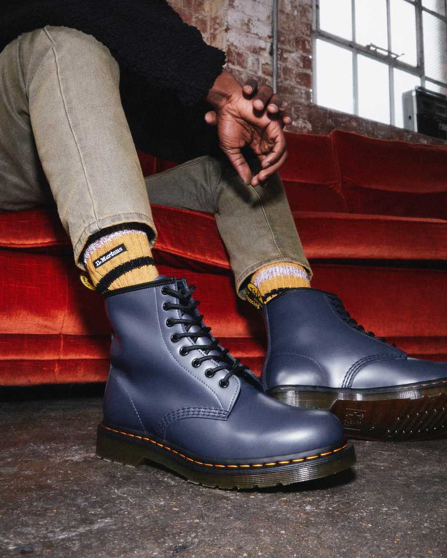 blue dr martens 1460 smooth womens lace up boots
