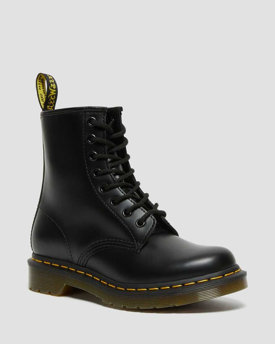 black dr martens 1460 smooth womens lace up boots