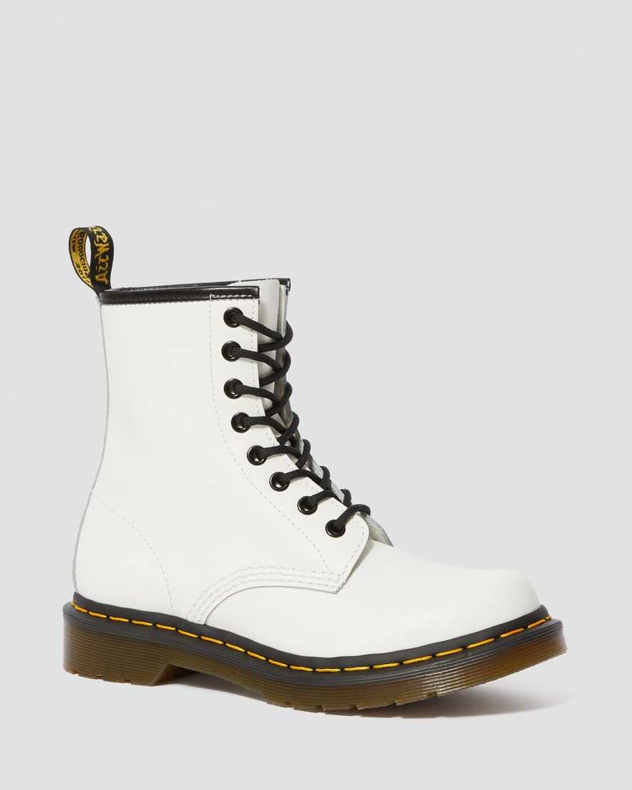 white dr martens 1460 smooth womens lace up boots