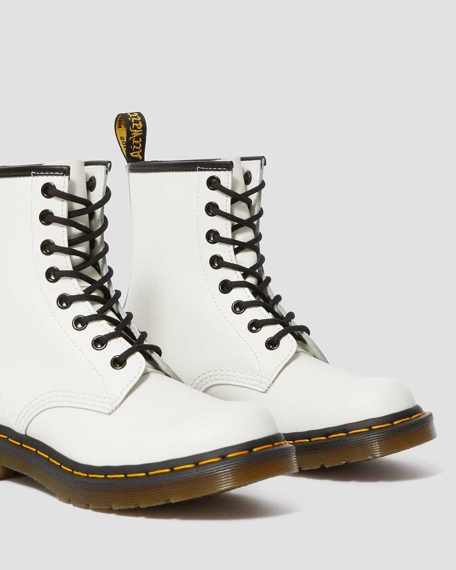 white dr martens 1460 smooth womens lace up boots