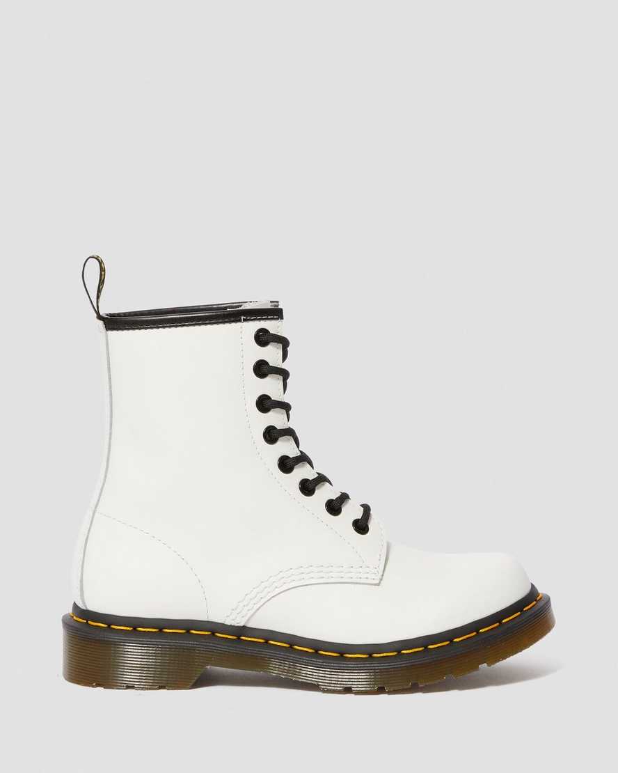 white dr martens 1460 smooth womens lace up boots