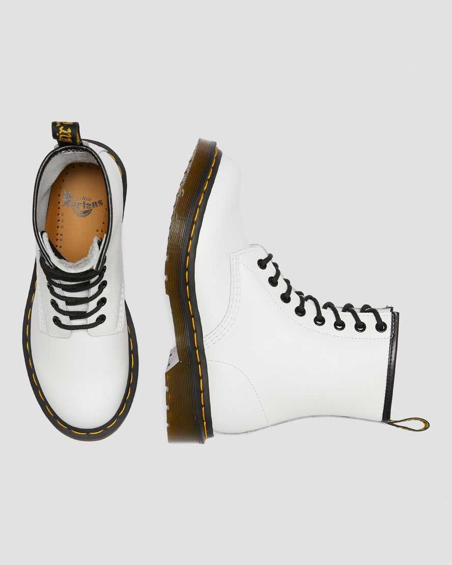 white dr martens 1460 smooth womens lace up boots