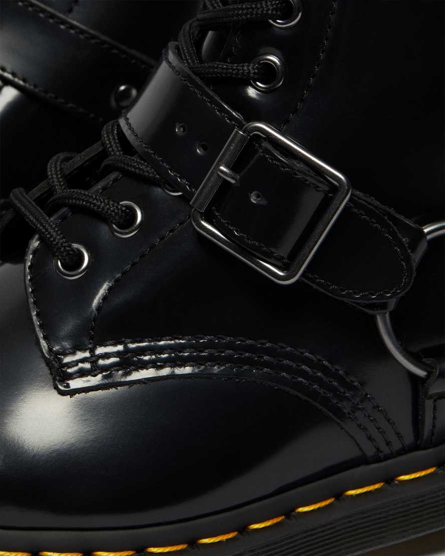 black dr martens 1460 harness womens lace up boots