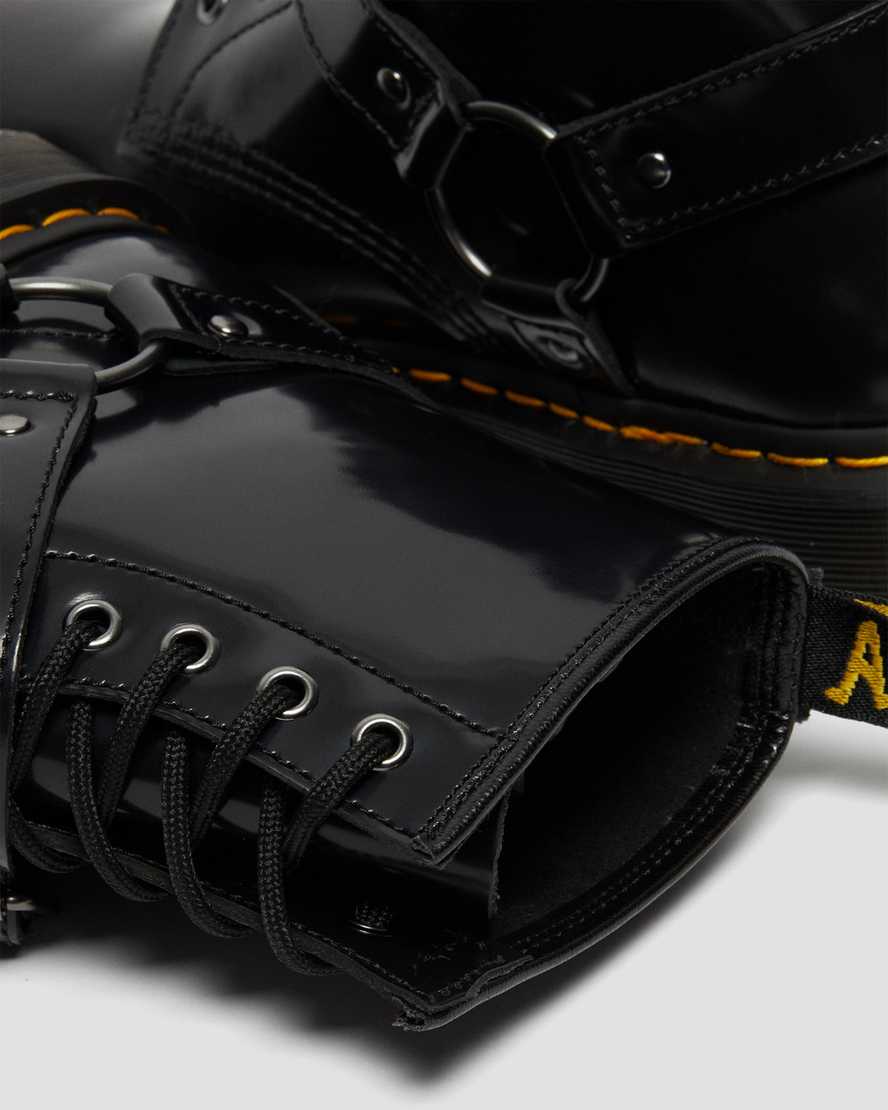 black dr martens 1460 harness womens lace up boots