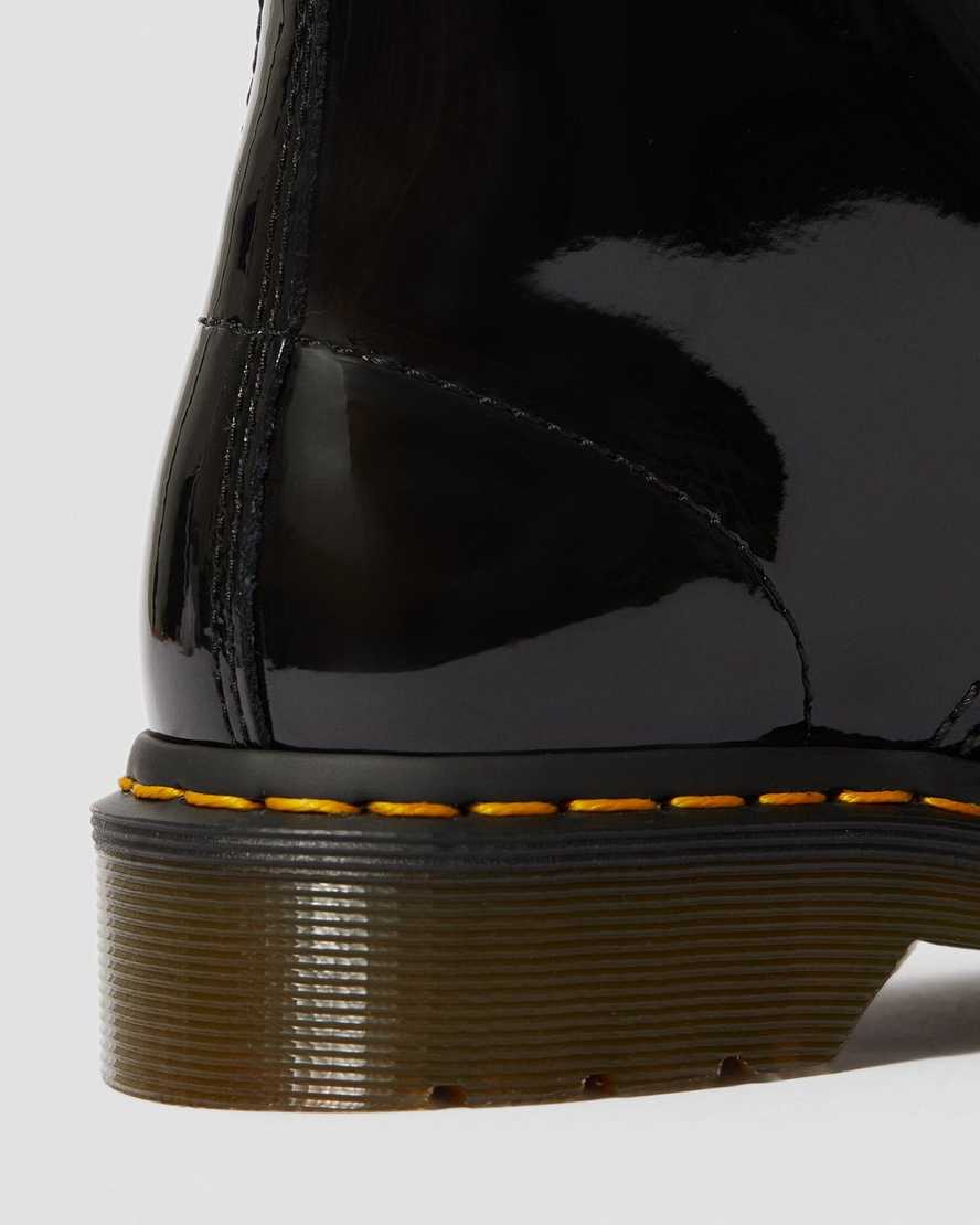 black dr martens 1460 patent womens lace up boots