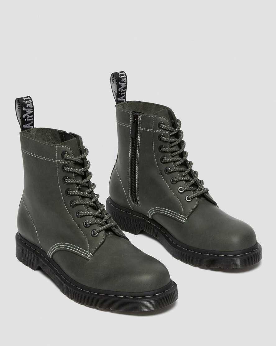 olive dr martens 1460 pascal zip womens lace up boots