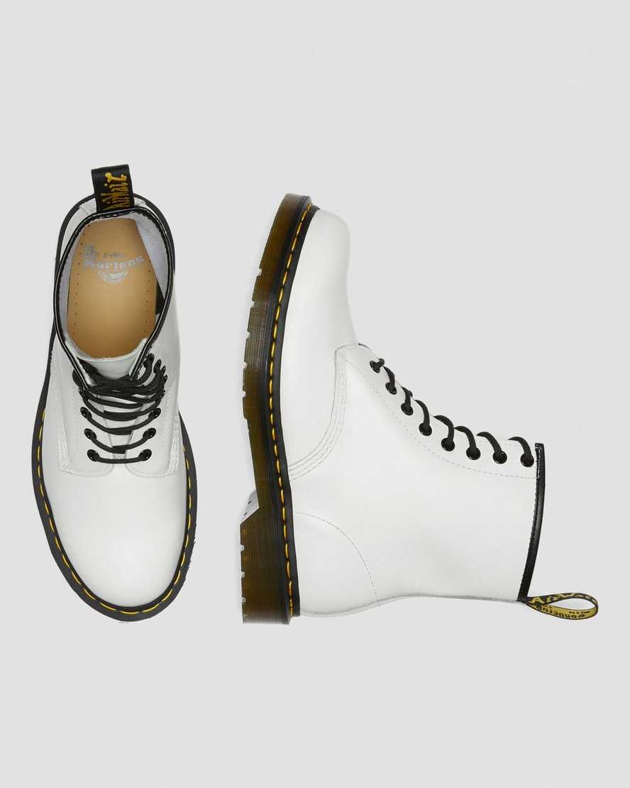 white dr martens 1460 smooth womens lace up boots